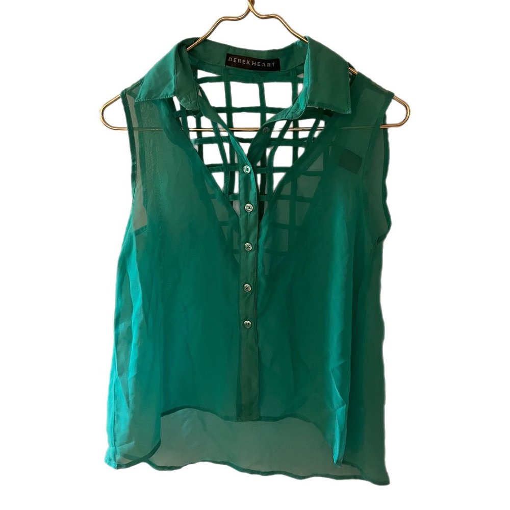 Sheer Sleeveless Blouse Size S